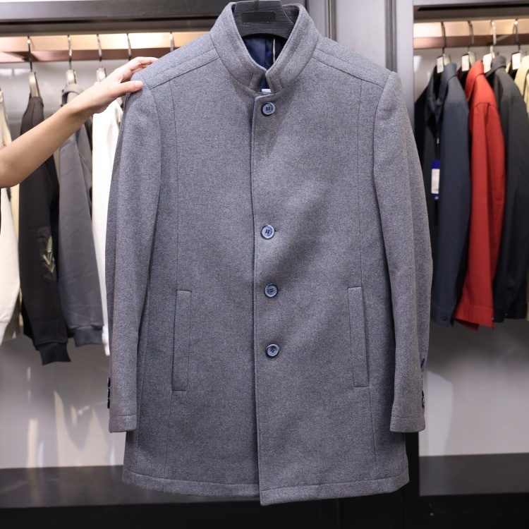 【H家】撤标撤柜!秋冬季新款男士帅48%羊毛呢立领外套中长款大衣