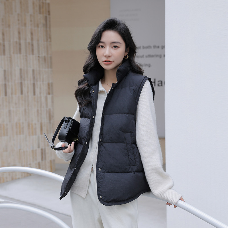 【杉家】撤标撤柜！秋冬女新款时尚休闲宽松袖口包边羽绒马甲背心