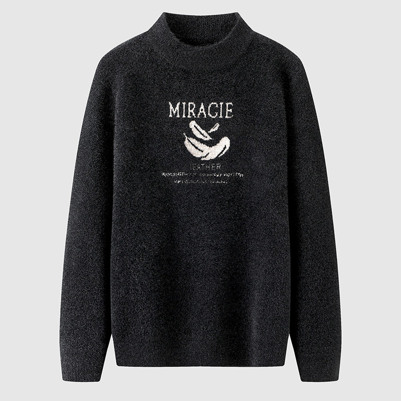 外贸大牌一线撤标秋冬小众高端款舒适修身半高领男款百搭针织衫