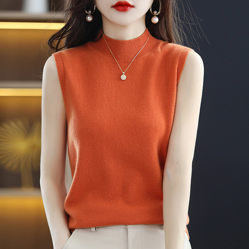 撤柜撤标(A)半高无袖针织打底衫女春秋内搭上衣洋气大码女装毛衣,女装/女士精品,毛针织衫,淘宝优惠券,粉丝福利购,淘宝优惠卷