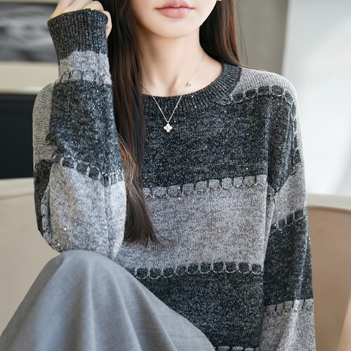 撤标撤柜（A）圆领针织打底衫女洋气中老年女装上衣秋冬毛衣