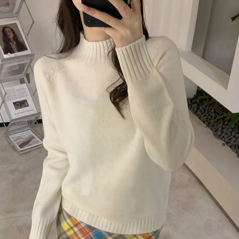 【雅家】撤标撤柜！2025秋冬女士百搭宽松无缝一体圆领羊毛针织衫