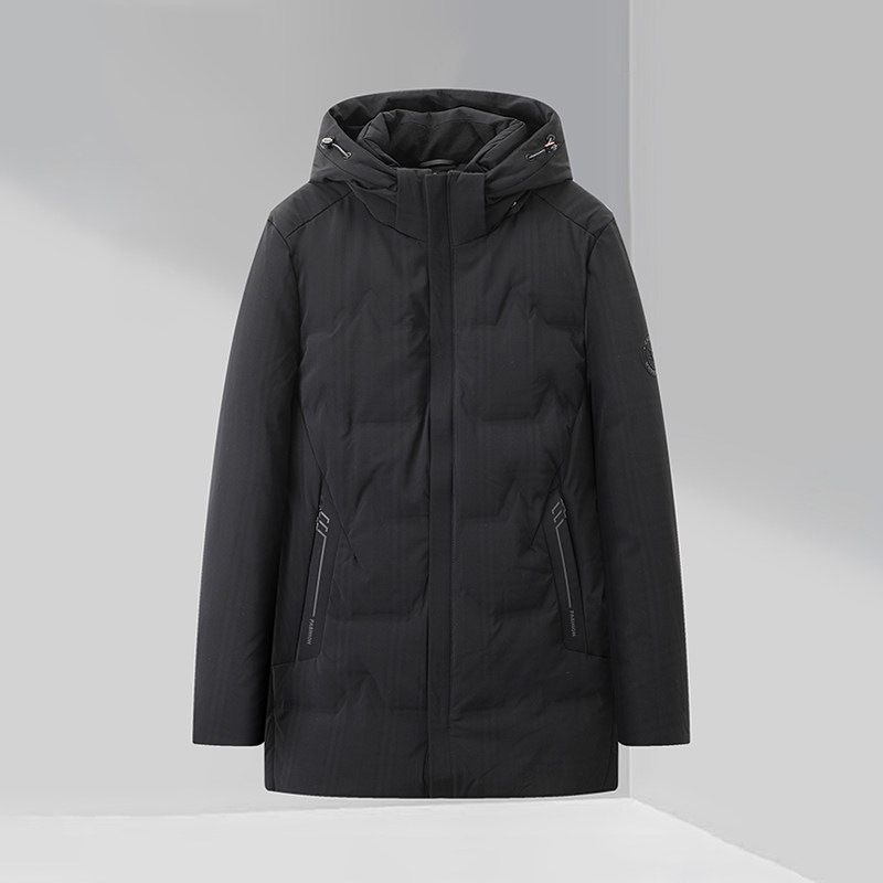 一线撤柜撤标男式2023冬季潮流休闲时尚防风保暖连帽中长款羽绒服