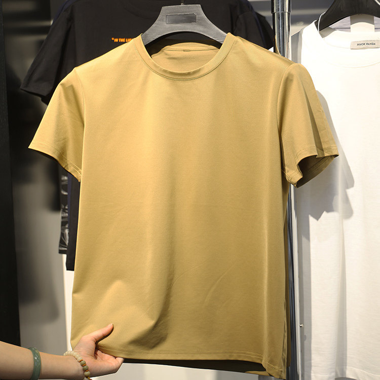 【杉家】撤标撤柜！夏季男士桑蚕丝手感细腻冰丝半袖圆领短袖T恤