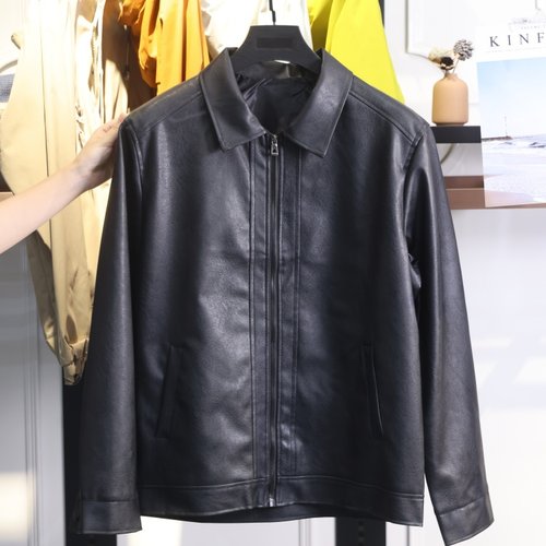 【豆家】撤标撤柜！2025春秋男士新款商务休闲高端翻领皮夹克外套