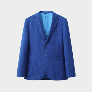 品牌撤柜男士西装春秋新款时尚竹节纹商务修身休闲西服百搭外套潮
