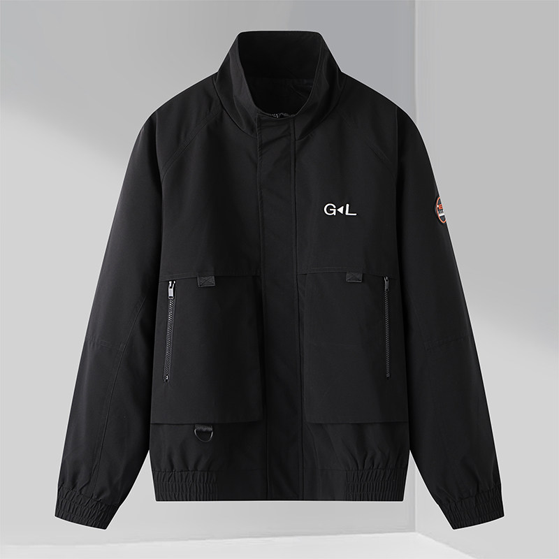 外贸大牌撤标2023新款时尚舒适立领大口袋廓形宽松休闲夹克外套,男装,夹克,淘宝优惠券,粉丝福利购,淘宝优惠卷