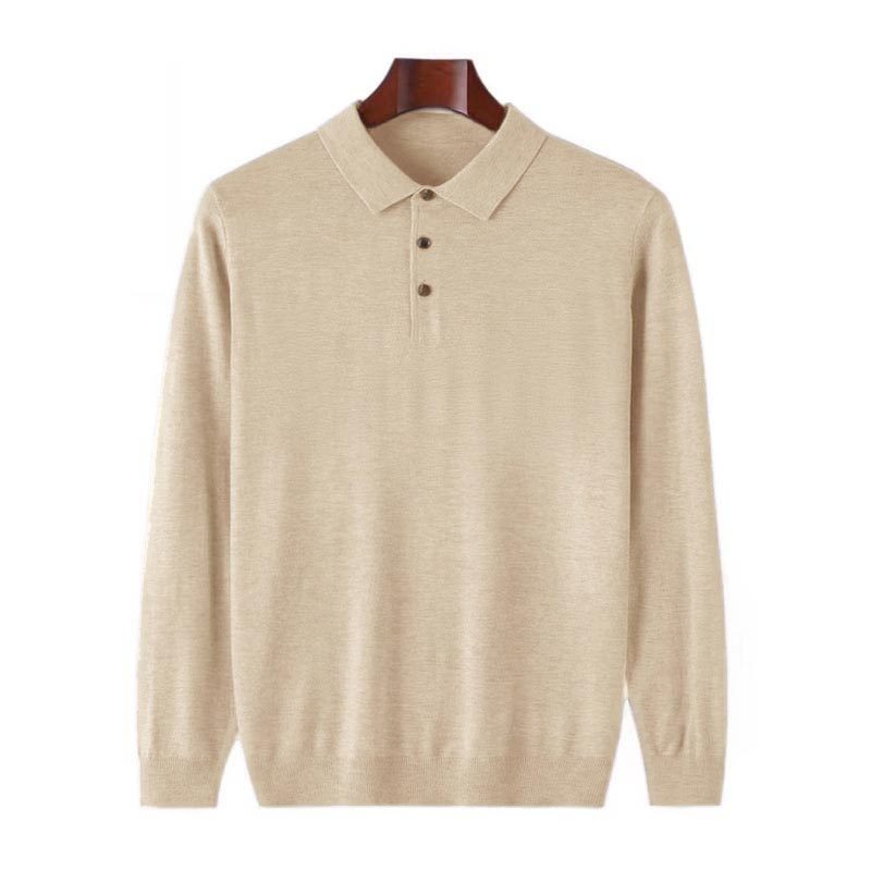 【豆家】撤标撤柜！2025春秋男士新款商务休闲翻领长袖套头针织衫