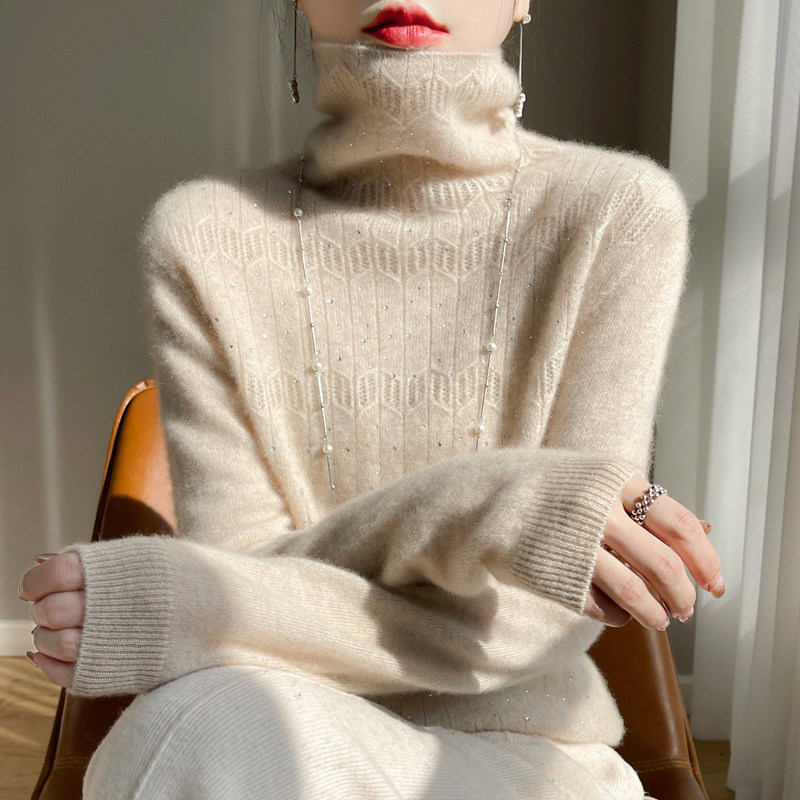 撤标撤柜(A)堆堆领纯羊毛针织打底衫女春秋内搭大码女装秋冬毛衣,女装/女士精品,毛针织衫,淘宝优惠券,粉丝福利购,淘宝优惠卷