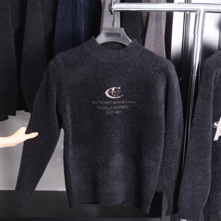 【H家】撤标撤柜!秋冬款简约休闲舒适修身半高领男款针织衫上衣