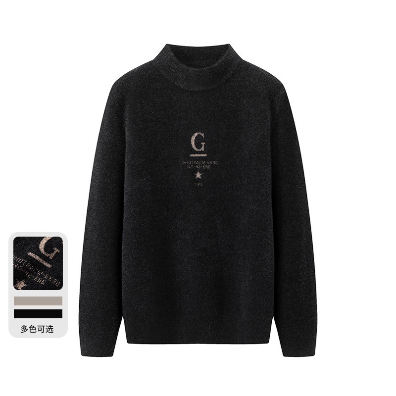 高级感男士半高领针织衫