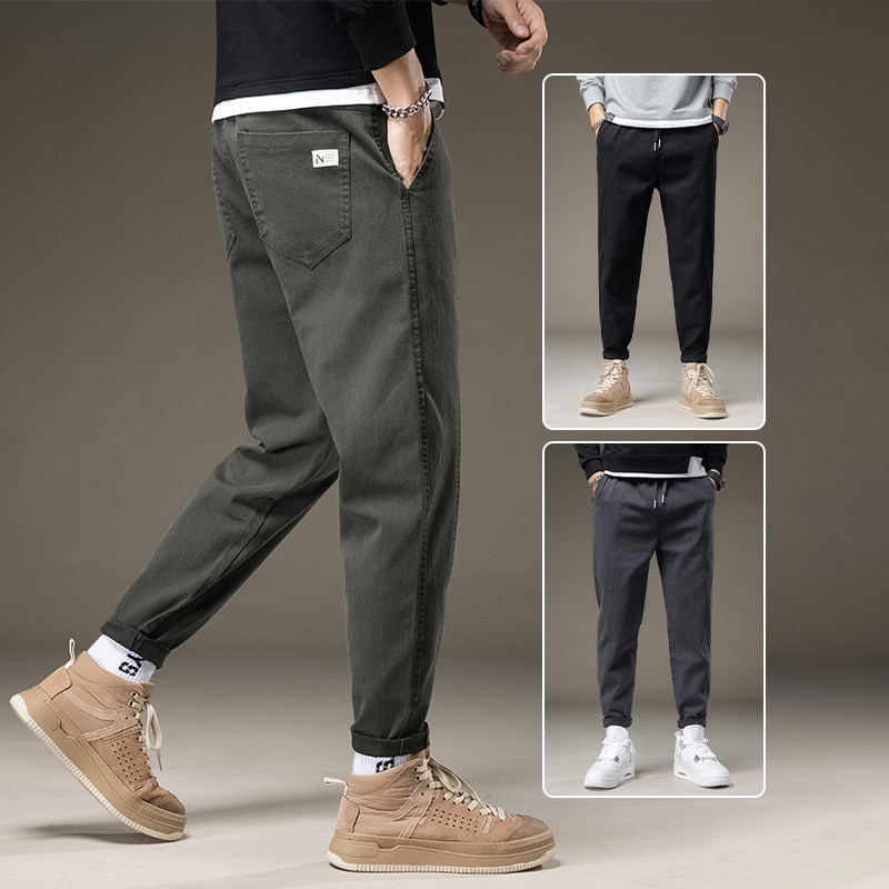 撤标撤柜(D)直筒裤男秋冬新款时尚潮牌宽松抽绳百搭男士休闲裤,男装,休闲裤,淘宝优惠券,粉丝福利购,淘宝优惠卷