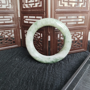 52.5圈暴风雪绿甲翠岫玉手镯 上手好看 默认瑕疵不退不换 061#