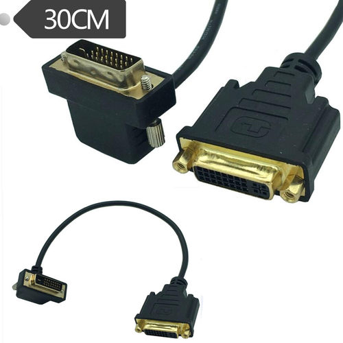 DVI-D DVI-I90度弯头DVI24+1公/母线电脑显示器dvi线高清线连接线