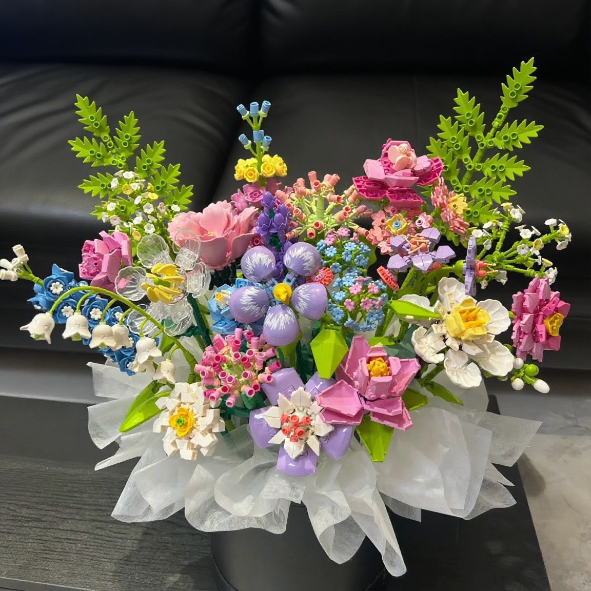 积木花束永生花DIY拼装生日礼盒图片