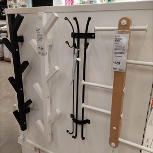 宜家古德赫纳黑色垂直衣架壁挂式衣帽挂钩挂壁上墙收纳挂架需打孔