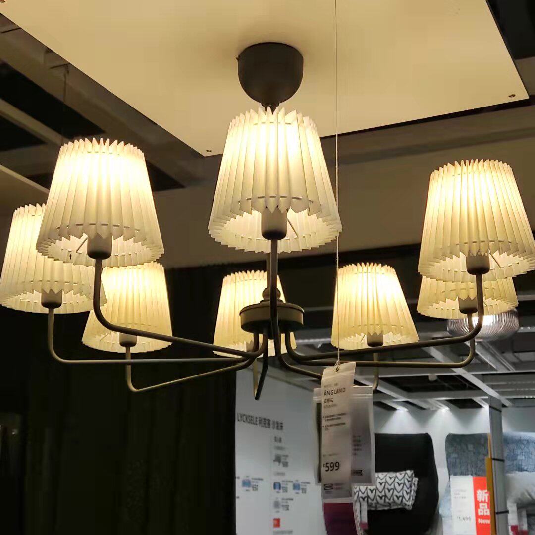 宜家安格兰形灯8枝头吊灯具深灰色客厅卧室书房餐厅北欧式简现代