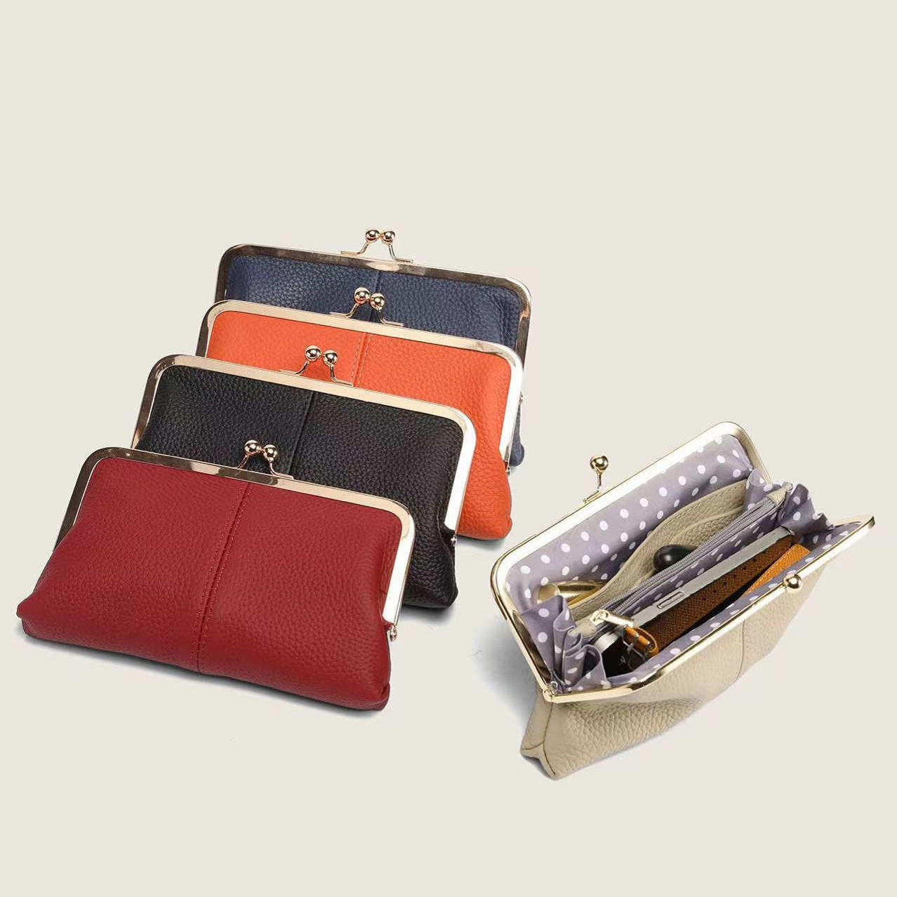 时尚夹子包高档口金大容量零钱包