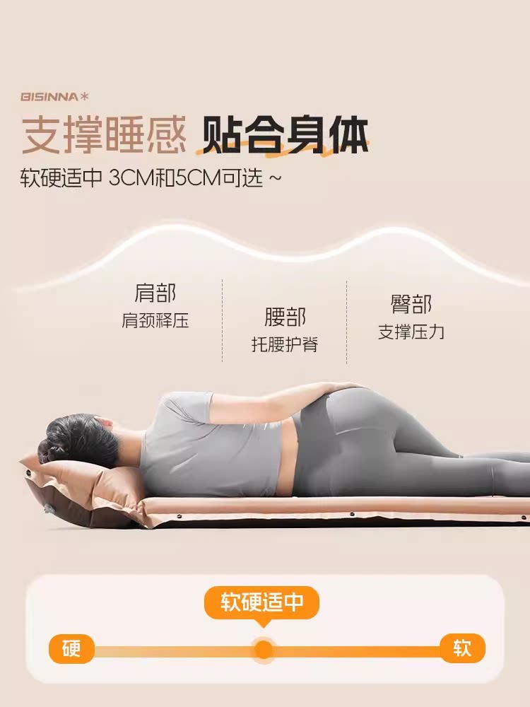 北山狼帐篷户外自动充气垫防潮自驾睡垫加厚拼接双人车载气垫5CM