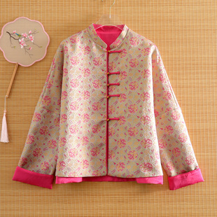 美伦新中式金丝提花两面穿外套女2025秋季浮雕龙年国风高级感外搭