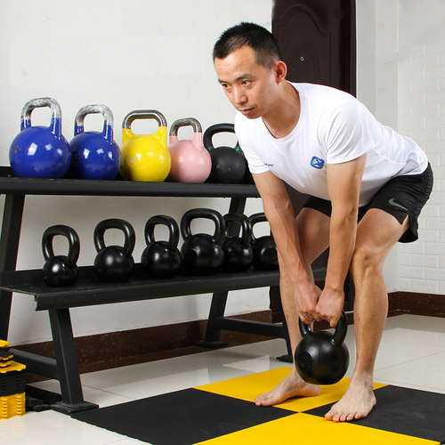 女士翘臀健身男士电泳漆硬式铁壶铃体能训练器材力量减脂塑形神器