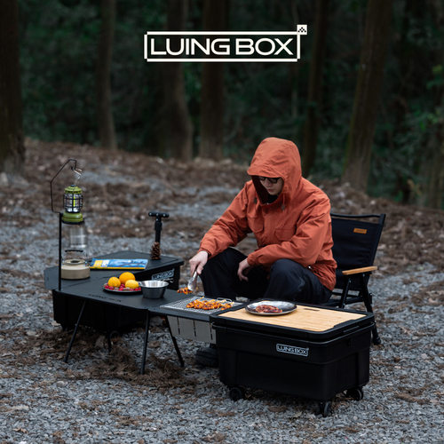 LUINGBOX露营盒子牵引套装收纳箱多功能折叠箱折叠桌营地车