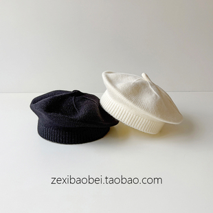 宝宝帽子春秋款贝雷帽男女宝针织帽秋冬保暖婴儿套头帽儿童毛线帽