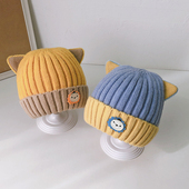 婴儿帽子秋冬款 毛线帽可爱超萌宝宝针织帽冬季 男女宝婴幼儿套头帽