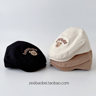 宝宝帽子春秋款贝雷帽男女宝儿童瓜皮帽韩系百搭潮前进帽2025新款