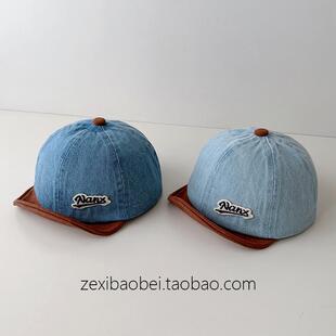 宝宝帽子春秋款鸭舌帽个性百搭潮男女宝夏季薄款牛仔布婴儿棒球帽