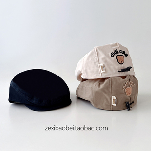 宝宝帽子春秋款贝雷帽可爱小熊男女宝夏季薄款婴儿儿童前进帽百搭