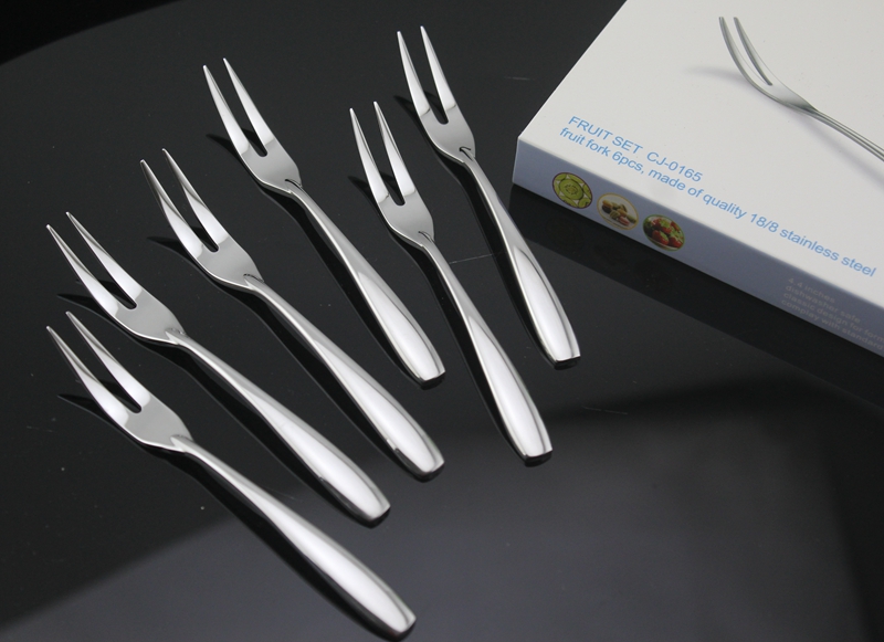 瑞士品牌304不锈钢小果叉水果叉蛋糕甜品小叉子月饼叉果签6支