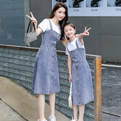 高端亲子装 潮炸街母女装 夏季 2026新款 牛仔连衣裙洋气 套装 不一样