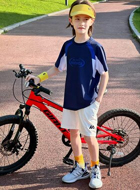 中大童男装一米二三四五六年级七八九十岁小孩夏衣服速干运动套装