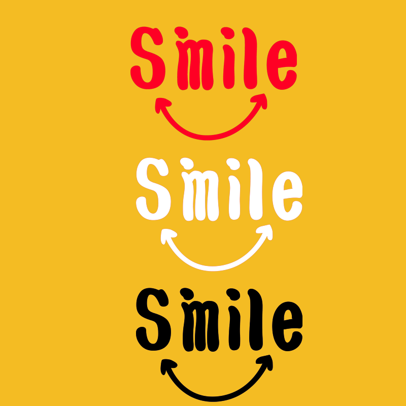 个性简约字母smile黑白图案热转印衣服装饰贴柯式胶印烫画贴补丁