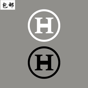 辅料印花贴柯式 过粉热转印胶印T恤烫画贴 字母H圆小标服装 简约时尚