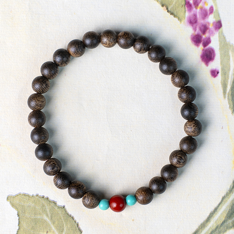 天然奇楠沉香安神助眠手串情绪稳定沉水级王菲同款南红绿松石蜜蜡