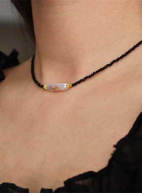 小银条珍珠项链锁骨链