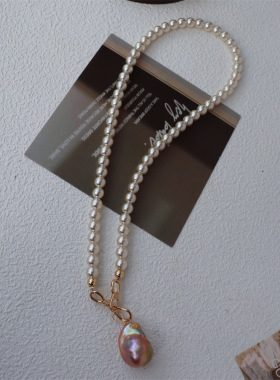 650色女百搭爆款锁骨链轻奢小众时尚珍珠项链小香风珍珠项链正圆