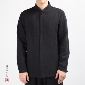 2025秋冬新款风男装棉麻男士长袖衬衫C232P85图片
