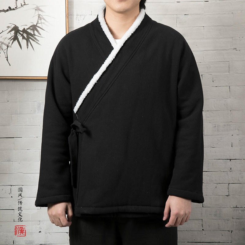 秋冬新款风男装加绒加厚短款汉服外套H50P100,男装民族服装,钱塘802
