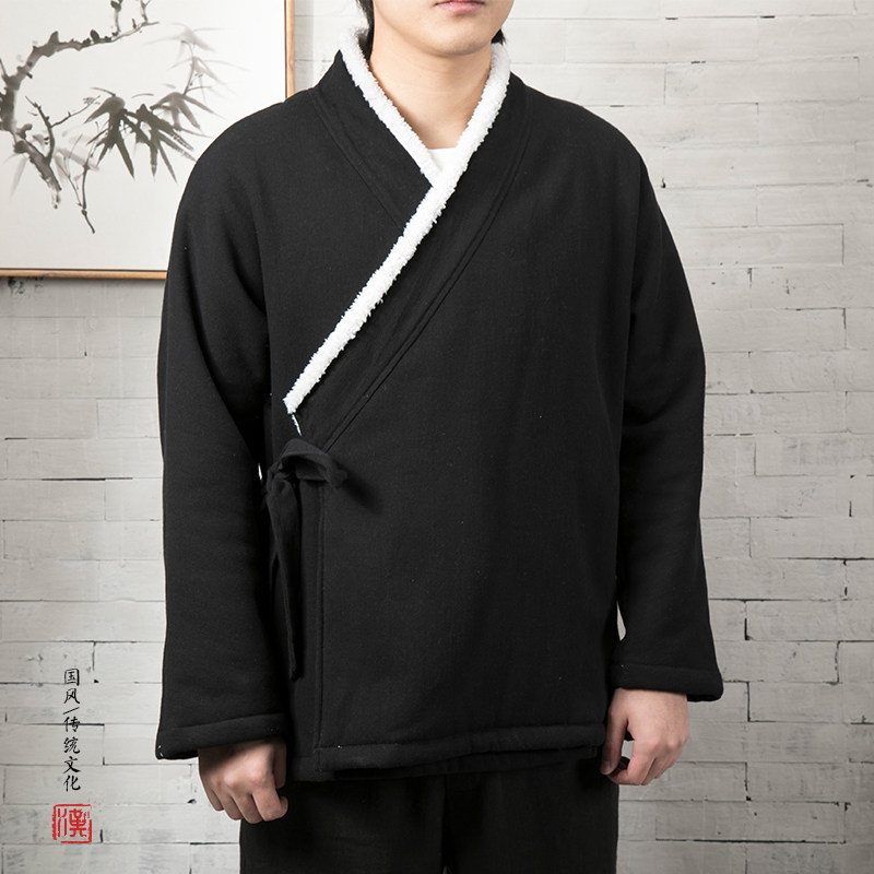 秋冬新款风男装加绒加厚短款汉服外套H50P100,男装民族服装,钱塘802