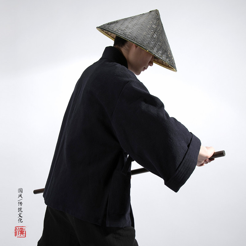 秋冬新款风男装棉麻加厚改良汉服H15AP120,男装民族服装,钱塘802