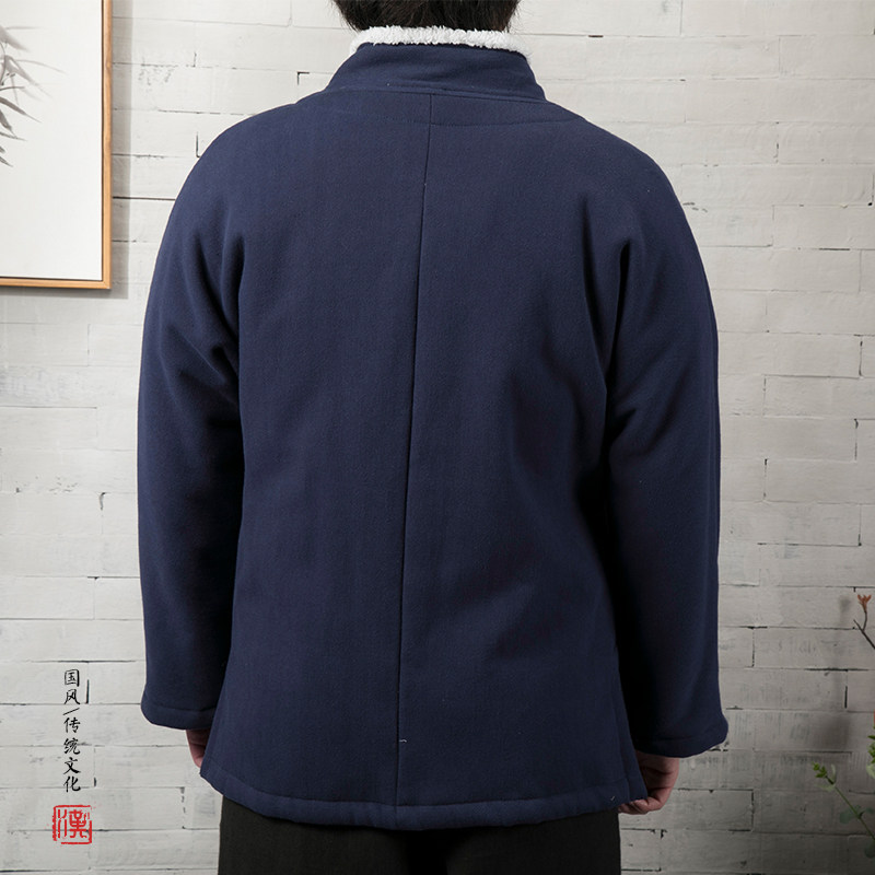 秋冬新款风男装加绒加厚短款汉服外套H50P100,男装民族服装,钱塘802