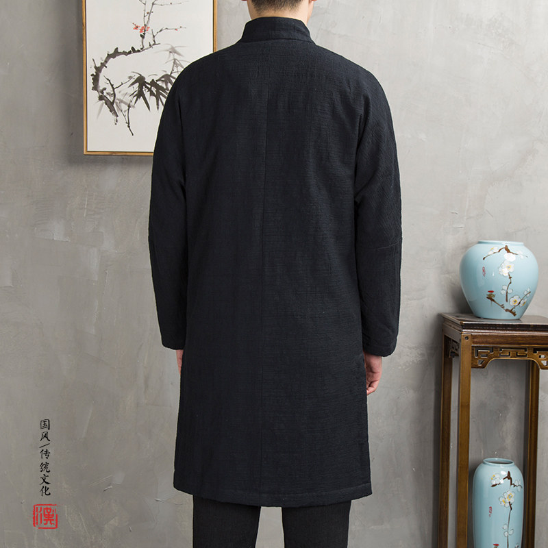 2025秋冬新款男装棉麻男士中长款外套F02P125,女装短外套,钱塘802