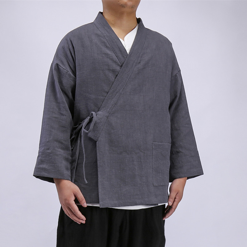 秋装新款男装风亚麻男士汉服C81P75,男装民族服装,钱塘802