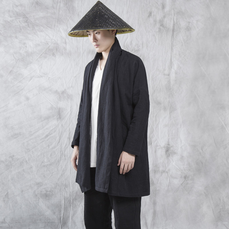 2025秋冬新款风亚麻男士中长款男士风衣披风外套f21p120,男装风衣,钱塘802