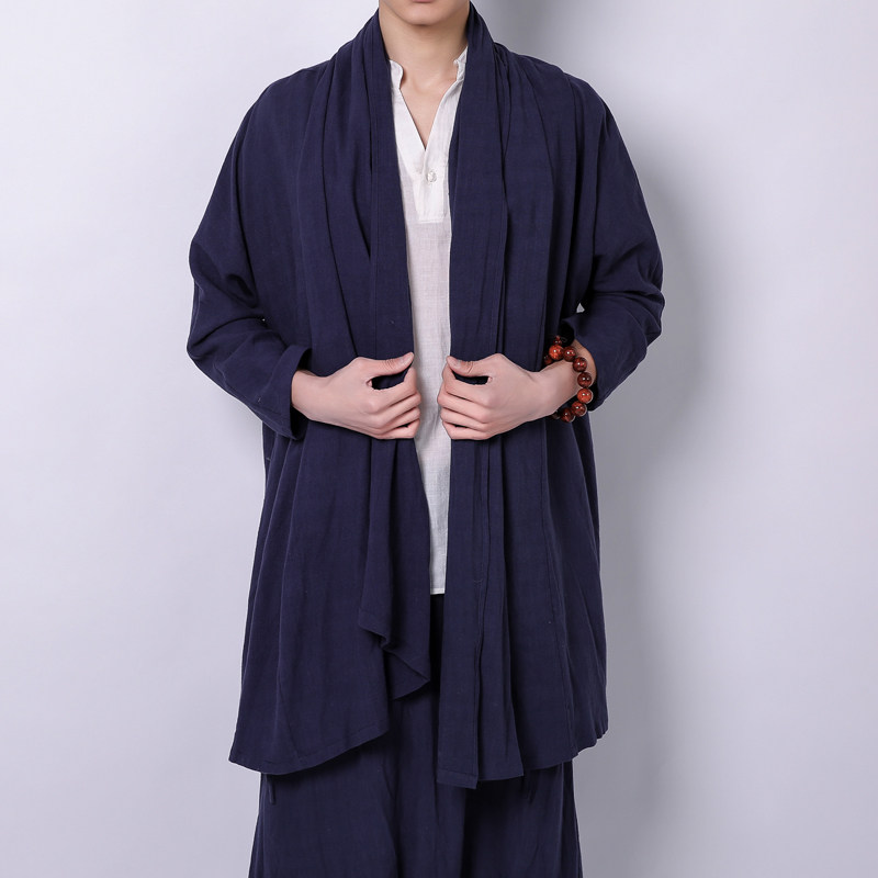 春夏新款风男装中长款亚麻披风汉服棉麻男士风衣T99P95,男装风衣,钱塘802