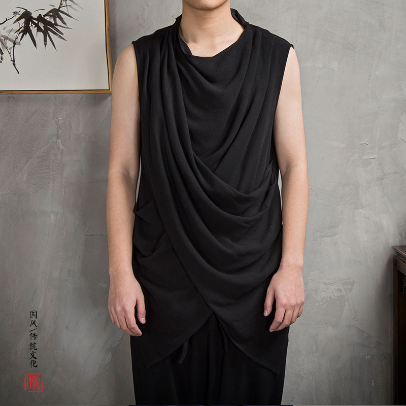 风男装无袖男士亚麻T恤T201P65,男装T恤,钱塘802
