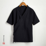 夏装新款风棉麻短袖男士汉服C95p65，男装T恤，钱塘802